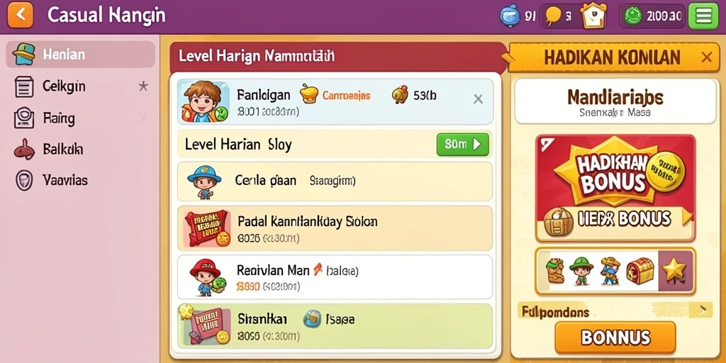 Tampilan utama dengan grafis yang menawan.